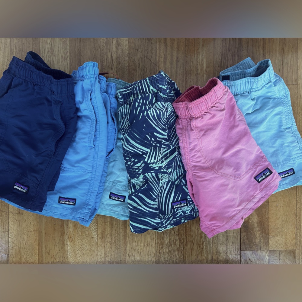 Boys Patagonia Baggies swim trunks bundle size small (6 pairs)